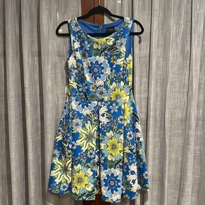 Blue Paisley Fit And Flare Dress - image 1